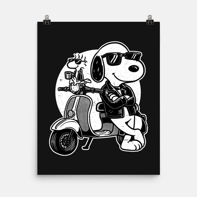 Cool Beagle Biker-None-Matte-Poster-Studio Mootant