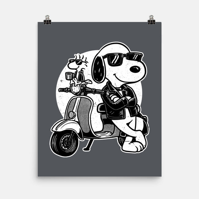 Cool Beagle Biker-None-Matte-Poster-Studio Mootant