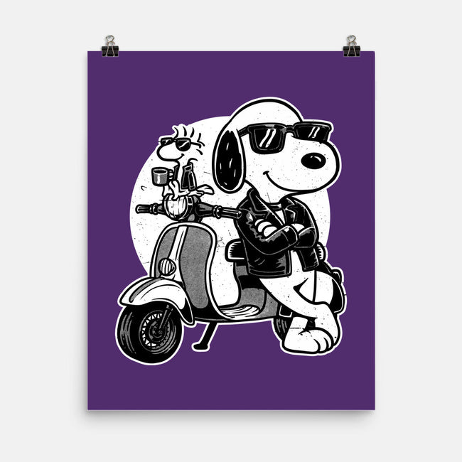 Cool Beagle Biker-None-Matte-Poster-Studio Mootant