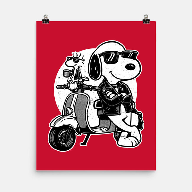 Cool Beagle Biker-None-Matte-Poster-Studio Mootant