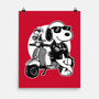 Cool Beagle Biker-None-Matte-Poster-Studio Mootant