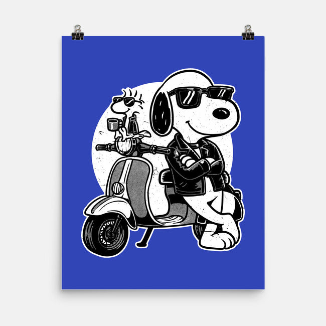 Cool Beagle Biker-None-Matte-Poster-Studio Mootant
