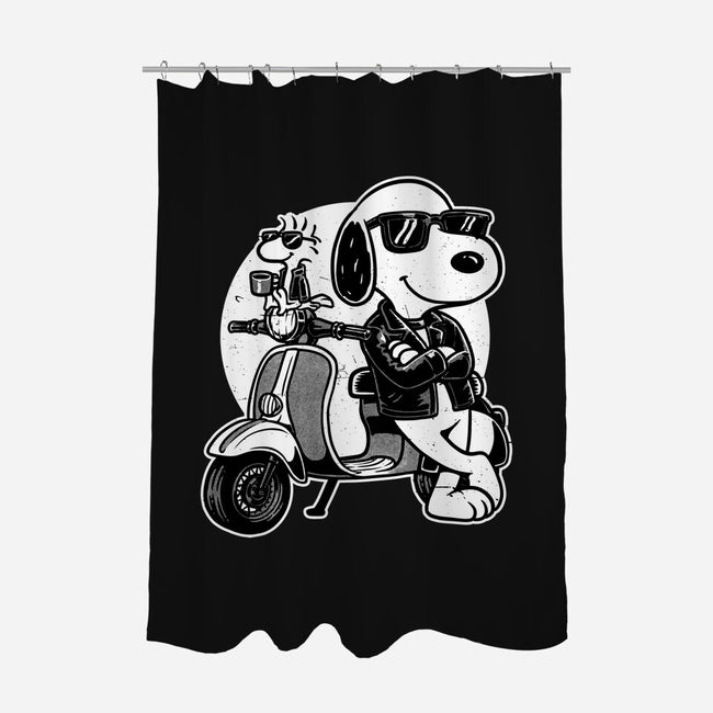 Cool Beagle Biker-None-Polyester-Shower Curtain-Studio Mootant