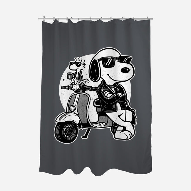 Cool Beagle Biker-None-Polyester-Shower Curtain-Studio Mootant