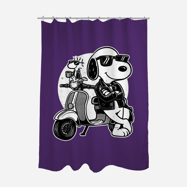 Cool Beagle Biker-None-Polyester-Shower Curtain-Studio Mootant