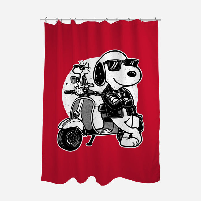 Cool Beagle Biker-None-Polyester-Shower Curtain-Studio Mootant