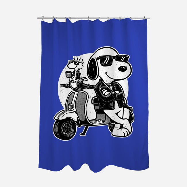 Cool Beagle Biker-None-Polyester-Shower Curtain-Studio Mootant