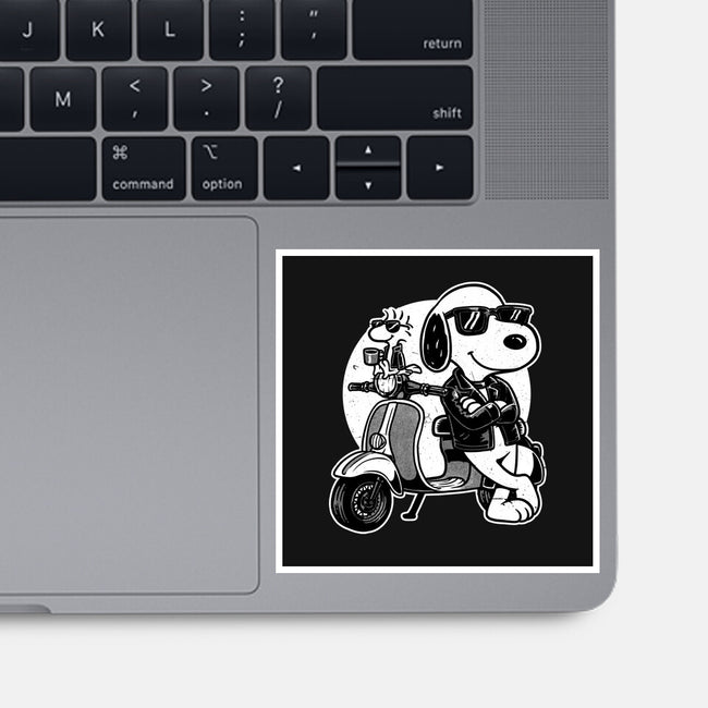 Cool Beagle Biker-None-Glossy-Sticker-Studio Mootant