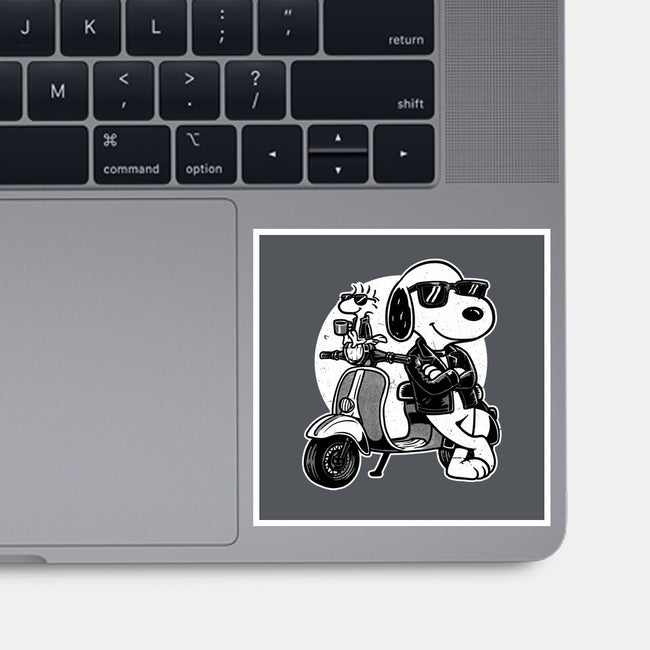 Cool Beagle Biker-None-Glossy-Sticker-Studio Mootant