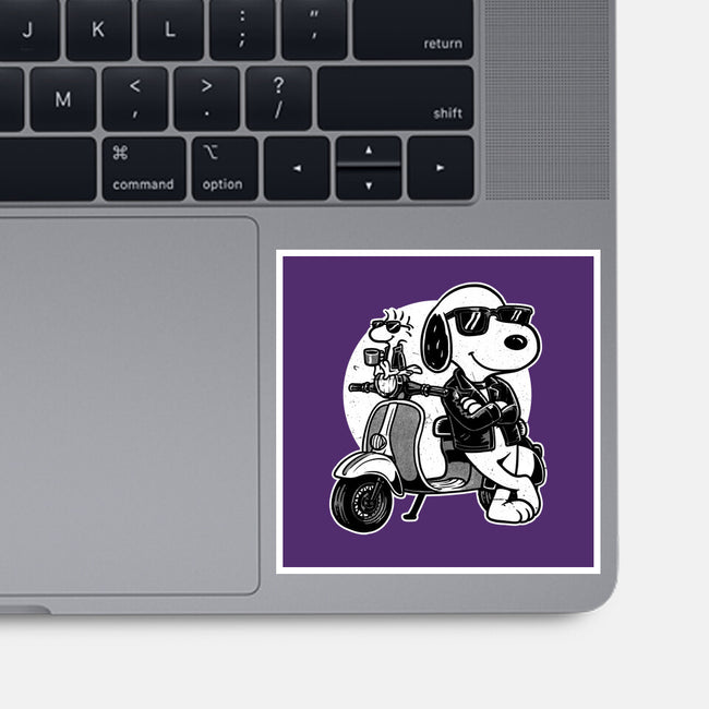 Cool Beagle Biker-None-Glossy-Sticker-Studio Mootant