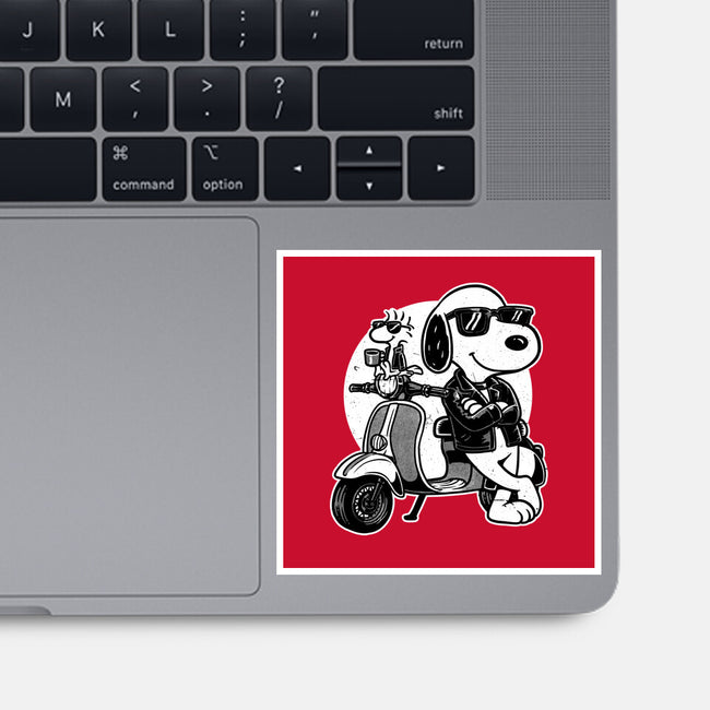 Cool Beagle Biker-None-Glossy-Sticker-Studio Mootant