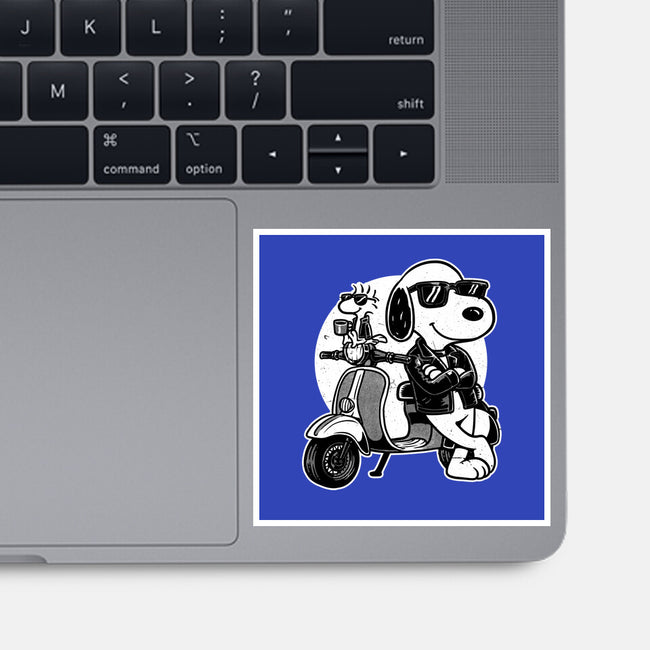 Cool Beagle Biker-None-Glossy-Sticker-Studio Mootant