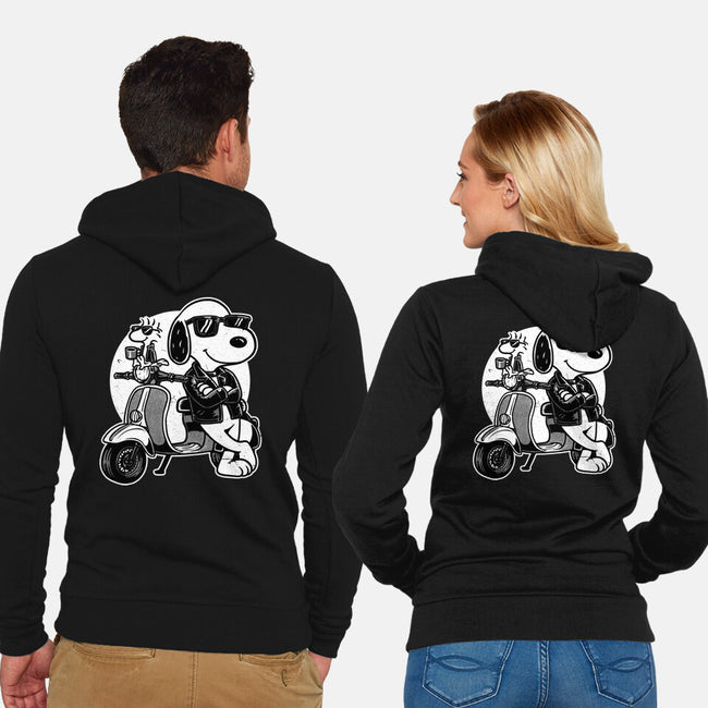 Cool Beagle Biker-Unisex-Zip-Up-Sweatshirt-Studio Mootant