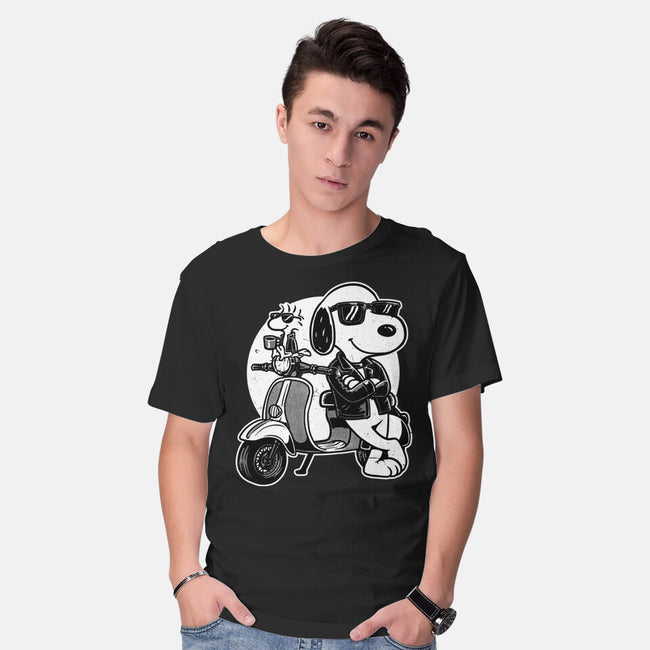 Cool Beagle Biker-Mens-Basic-Tee-Studio Mootant