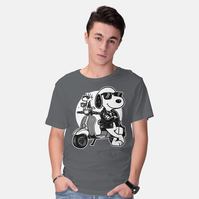 Cool Beagle Biker-Mens-Basic-Tee-Studio Mootant