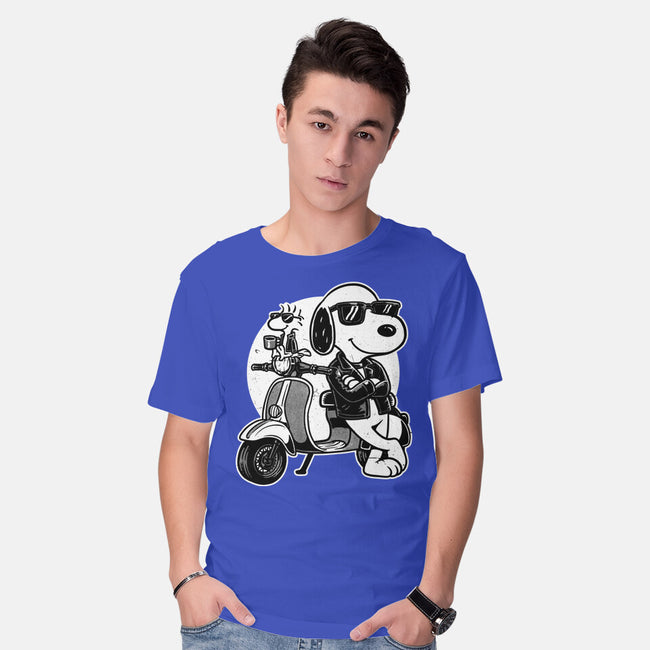 Cool Beagle Biker-Mens-Basic-Tee-Studio Mootant