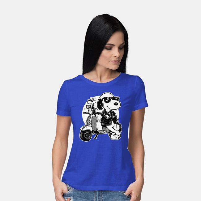 Cool Beagle Biker-Womens-Basic-Tee-Studio Mootant