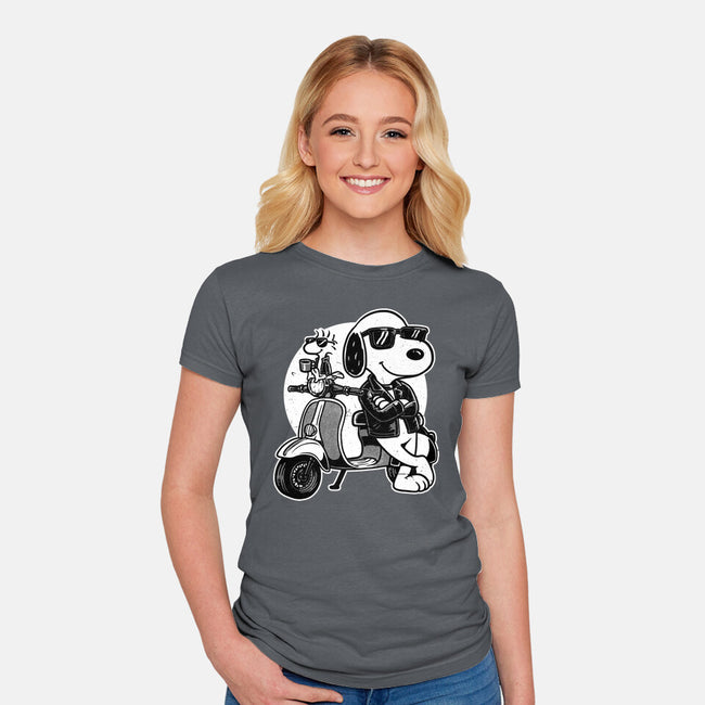 Cool Beagle Biker-Womens-Fitted-Tee-Studio Mootant