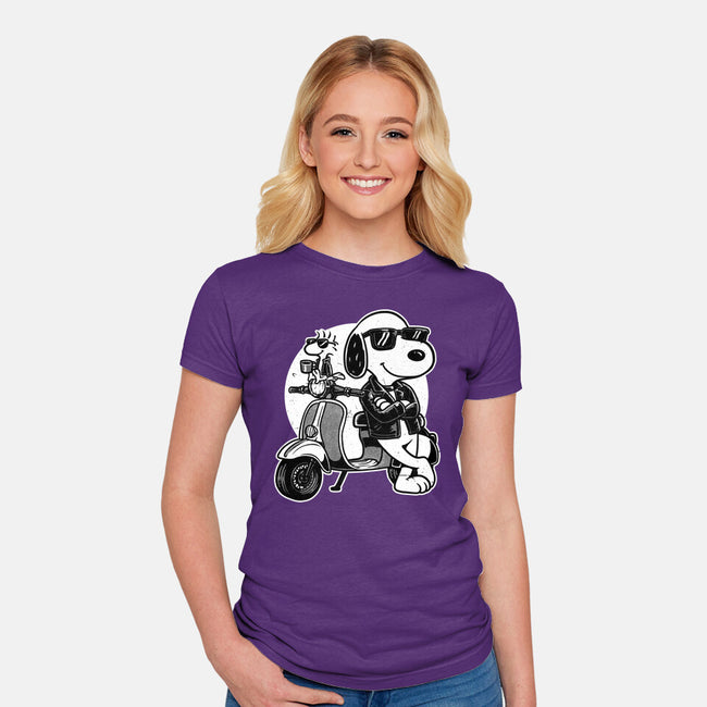 Cool Beagle Biker-Womens-Fitted-Tee-Studio Mootant