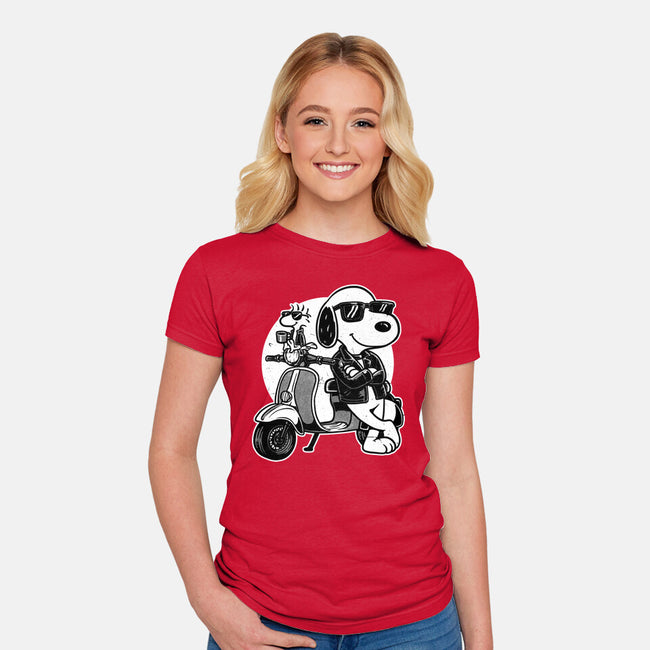 Cool Beagle Biker-Womens-Fitted-Tee-Studio Mootant
