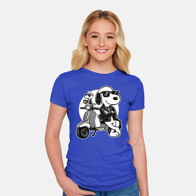 Cool Beagle Biker-Womens-Fitted-Tee-Studio Mootant