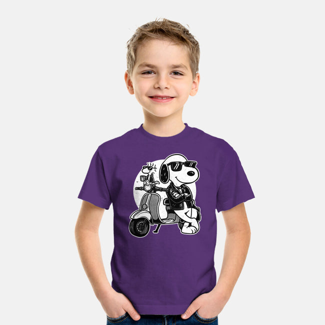 Cool Beagle Biker-Youth-Basic-Tee-Studio Mootant