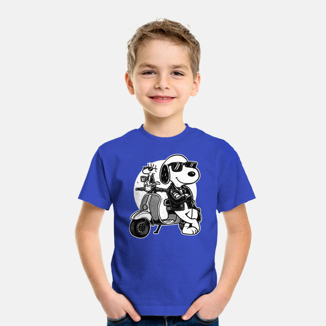 Cool Beagle Biker-Youth-Basic-Tee-Studio Mootant