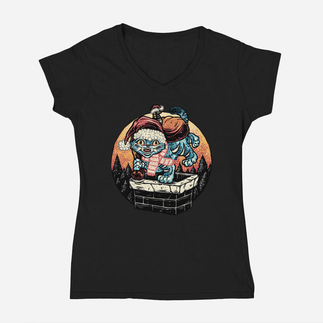 Derpy Chimney-Womens-V-Neck-Tee-glitchygorilla