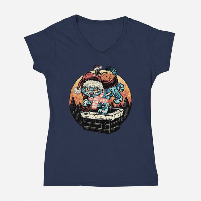 Derpy Chimney-Womens-V-Neck-Tee-glitchygorilla