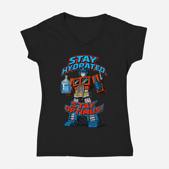 Stay Optimus-Womens-V-Neck-Tee-RL76