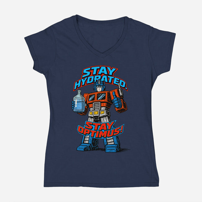 Stay Optimus-Womens-V-Neck-Tee-RL76