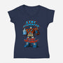 Stay Optimus-Womens-V-Neck-Tee-RL76