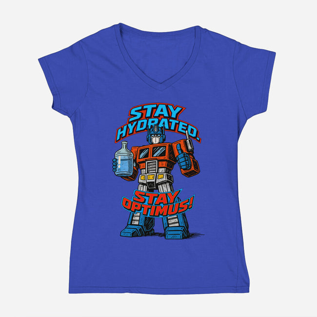 Stay Optimus-Womens-V-Neck-Tee-RL76