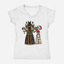 Santa’s Little Cultist-Womens-V-Neck-Tee-Loobs