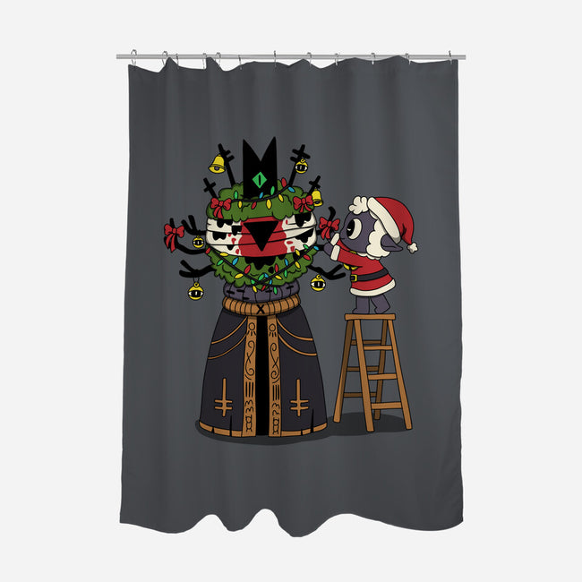 Santa’s Little Cultist-None-Polyester-Shower Curtain-Loobs