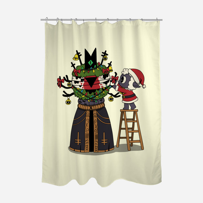 Santa’s Little Cultist-None-Polyester-Shower Curtain-Loobs