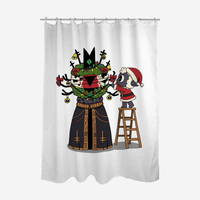 Santa’s Little Cultist-None-Polyester-Shower Curtain-Loobs