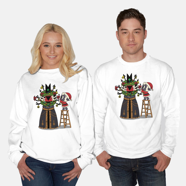 Santa’s Little Cultist-Unisex-Crew Neck-Sweatshirt-Loobs