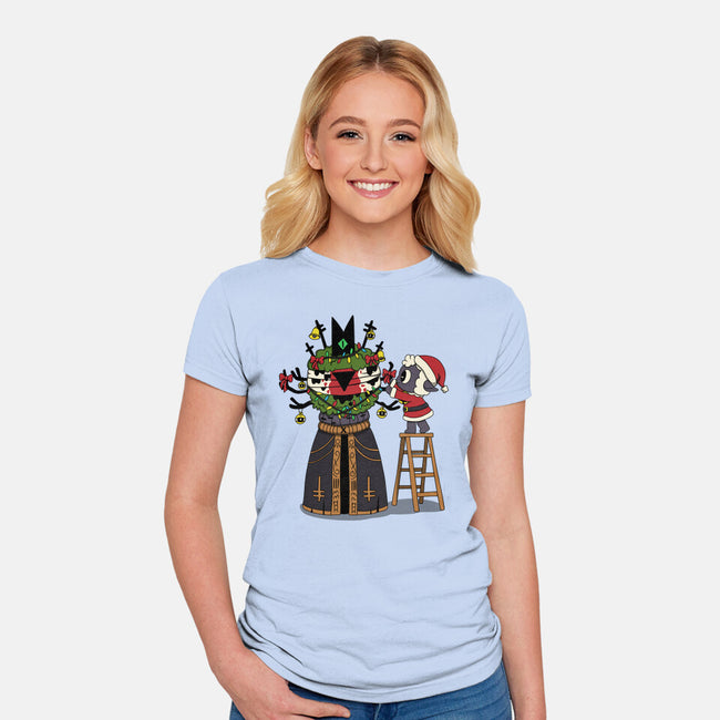 Santa’s Little Cultist-Womens-Fitted-Tee-Loobs