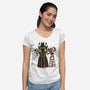 Santa’s Little Cultist-Womens-V-Neck-Tee-Loobs