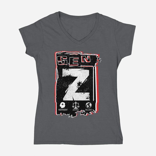 Gen Z Digital Natives-Womens-V-Neck-Tee-palmstreet