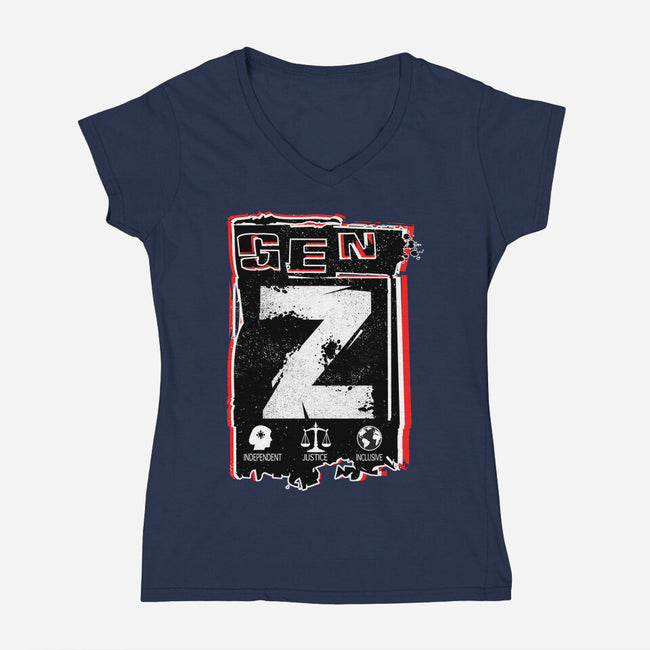 Gen Z Digital Natives-Womens-V-Neck-Tee-palmstreet