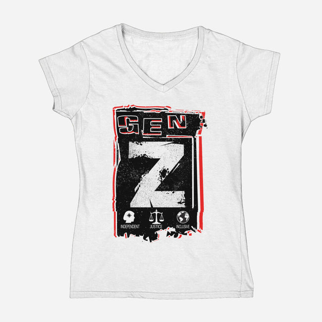Gen Z Digital Natives-Womens-V-Neck-Tee-palmstreet