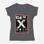 X Marks The Spot Gen X-Womens-V-Neck-Tee-palmstreet