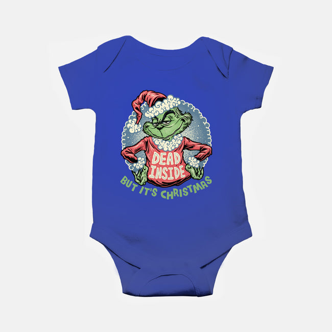 Dead Inside But It's Christmas-Baby-Basic-Onesie-glitchygorilla