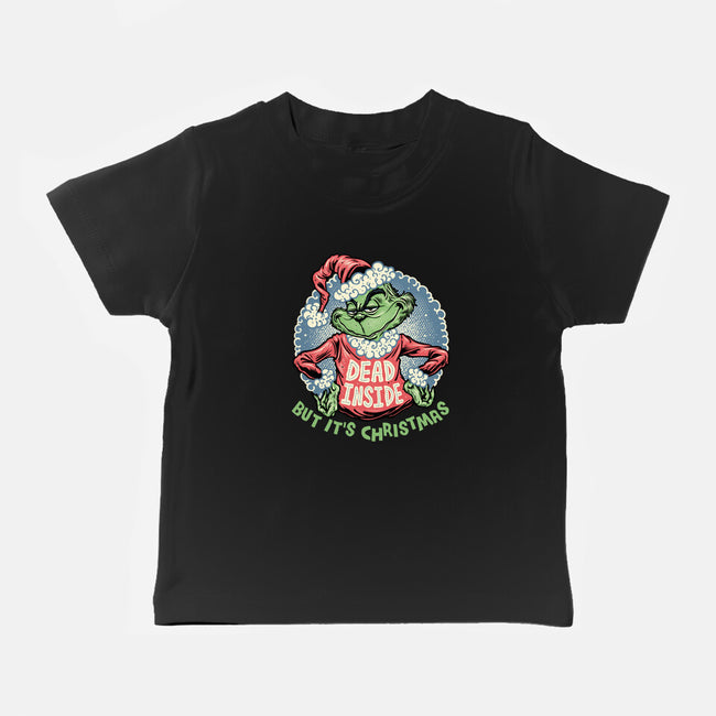 Dead Inside But It's Christmas-Baby-Basic-Tee-glitchygorilla