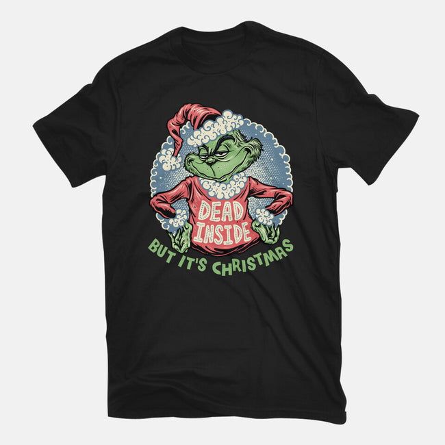 Dead Inside But It's Christmas-Unisex-Basic-Tee-glitchygorilla
