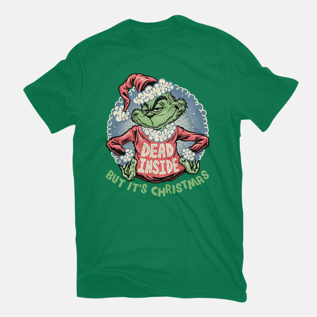 Dead Inside But It's Christmas-Mens-Heavyweight-Tee-glitchygorilla