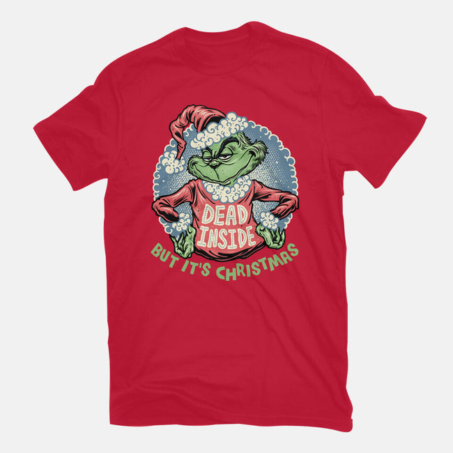 Dead Inside But It's Christmas-Unisex-Basic-Tee-glitchygorilla