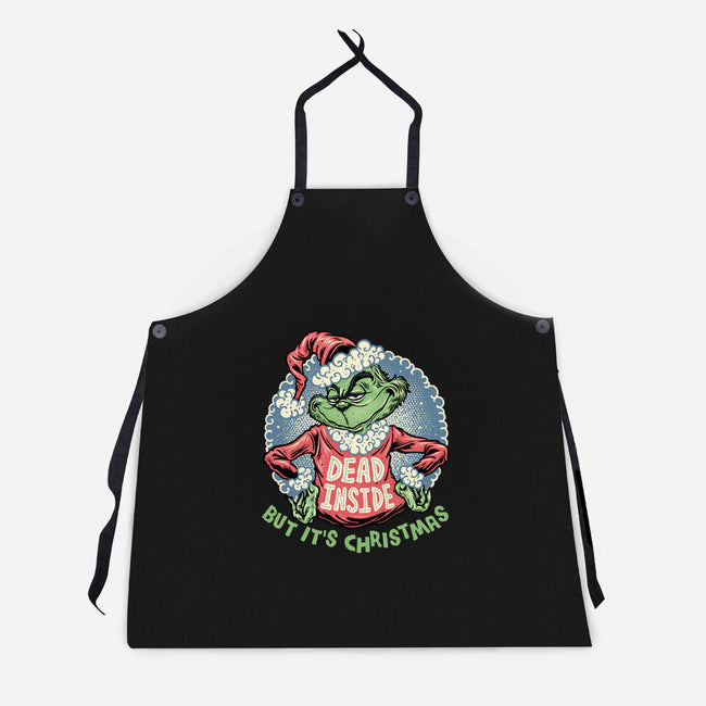 Dead Inside But It's Christmas-Unisex-Kitchen-Apron-glitchygorilla